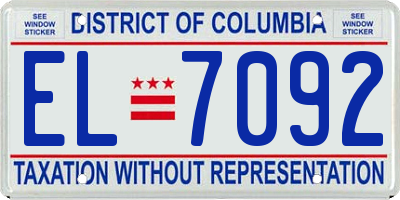 DC license plate EL7092