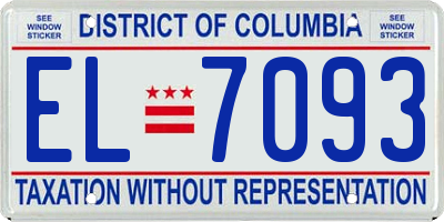 DC license plate EL7093