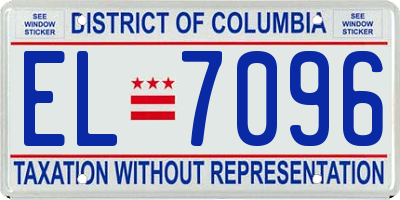 DC license plate EL7096