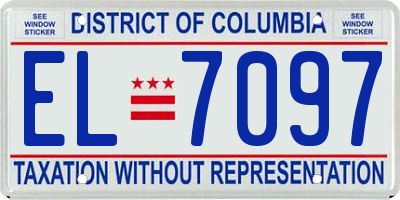 DC license plate EL7097