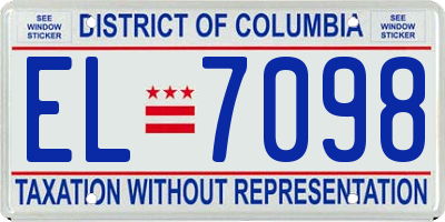 DC license plate EL7098