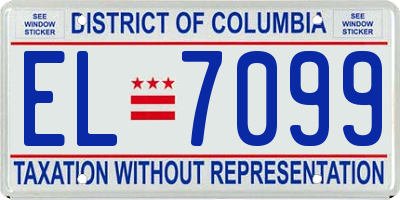 DC license plate EL7099