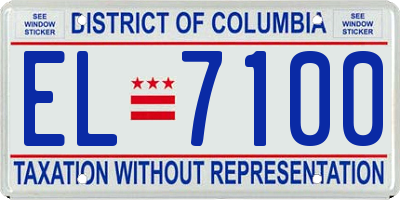 DC license plate EL7100