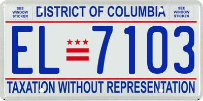 DC license plate EL7103