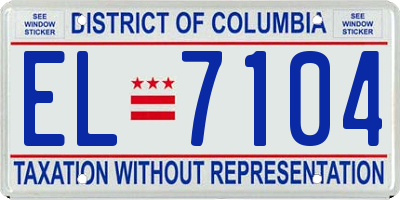 DC license plate EL7104