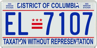 DC license plate EL7107