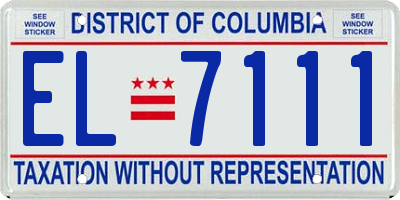 DC license plate EL7111