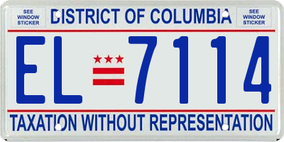 DC license plate EL7114
