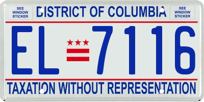 DC license plate EL7116
