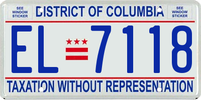 DC license plate EL7118