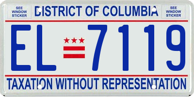 DC license plate EL7119