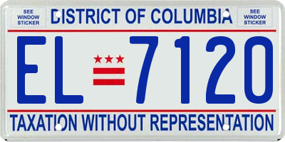 DC license plate EL7120