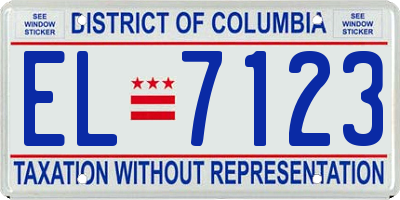DC license plate EL7123