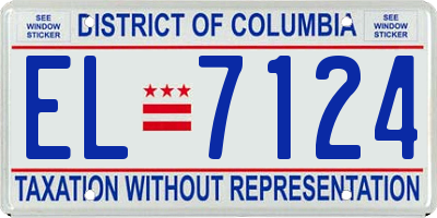 DC license plate EL7124