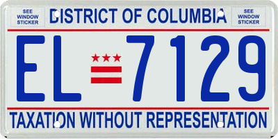 DC license plate EL7129