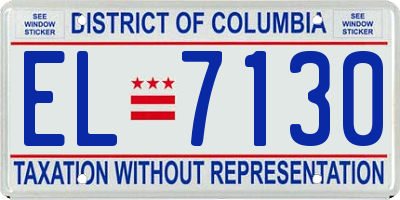 DC license plate EL7130