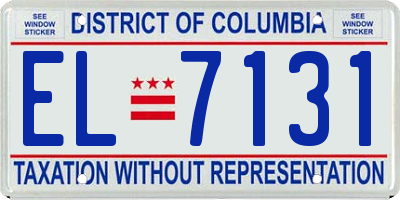 DC license plate EL7131