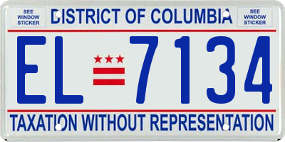 DC license plate EL7134