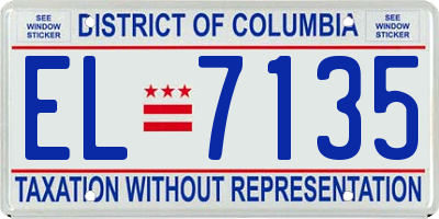 DC license plate EL7135