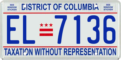 DC license plate EL7136