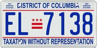 DC license plate EL7138