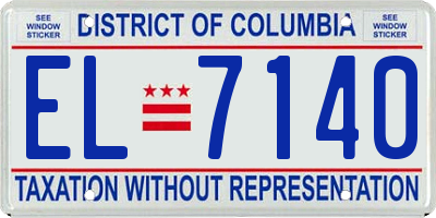 DC license plate EL7140