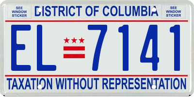 DC license plate EL7141