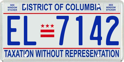 DC license plate EL7142