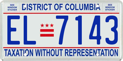 DC license plate EL7143