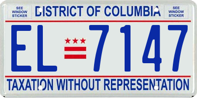 DC license plate EL7147