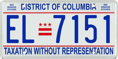 DC license plate EL7151