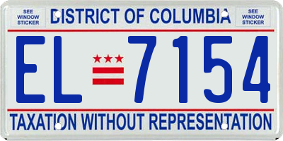 DC license plate EL7154