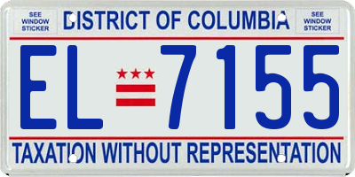 DC license plate EL7155