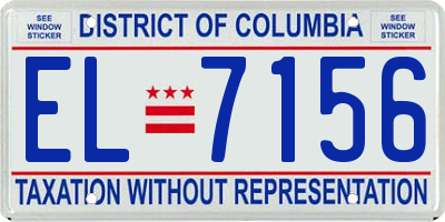 DC license plate EL7156
