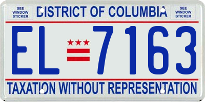 DC license plate EL7163