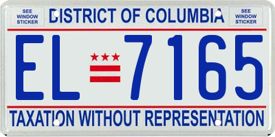 DC license plate EL7165