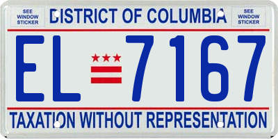 DC license plate EL7167