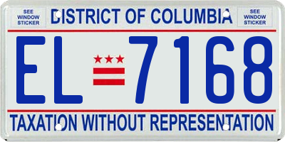 DC license plate EL7168