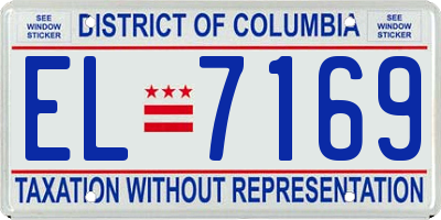 DC license plate EL7169