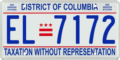 DC license plate EL7172