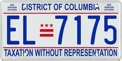 DC license plate EL7175