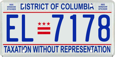 DC license plate EL7178