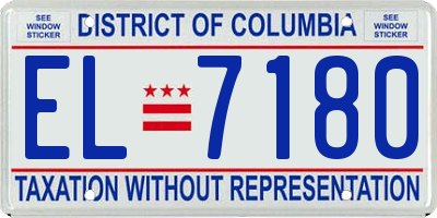 DC license plate EL7180
