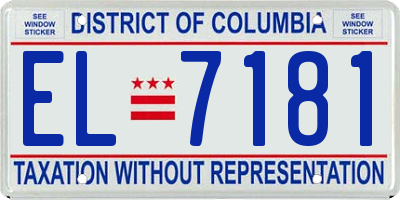 DC license plate EL7181