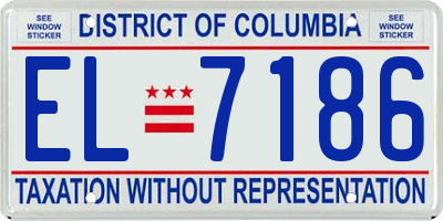 DC license plate EL7186