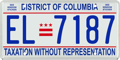 DC license plate EL7187
