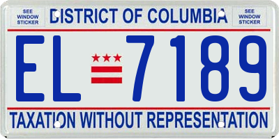 DC license plate EL7189