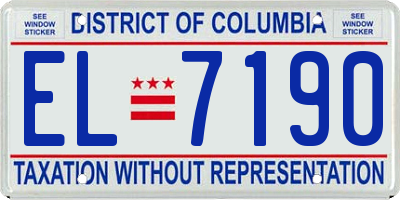DC license plate EL7190