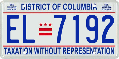DC license plate EL7192
