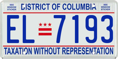DC license plate EL7193
